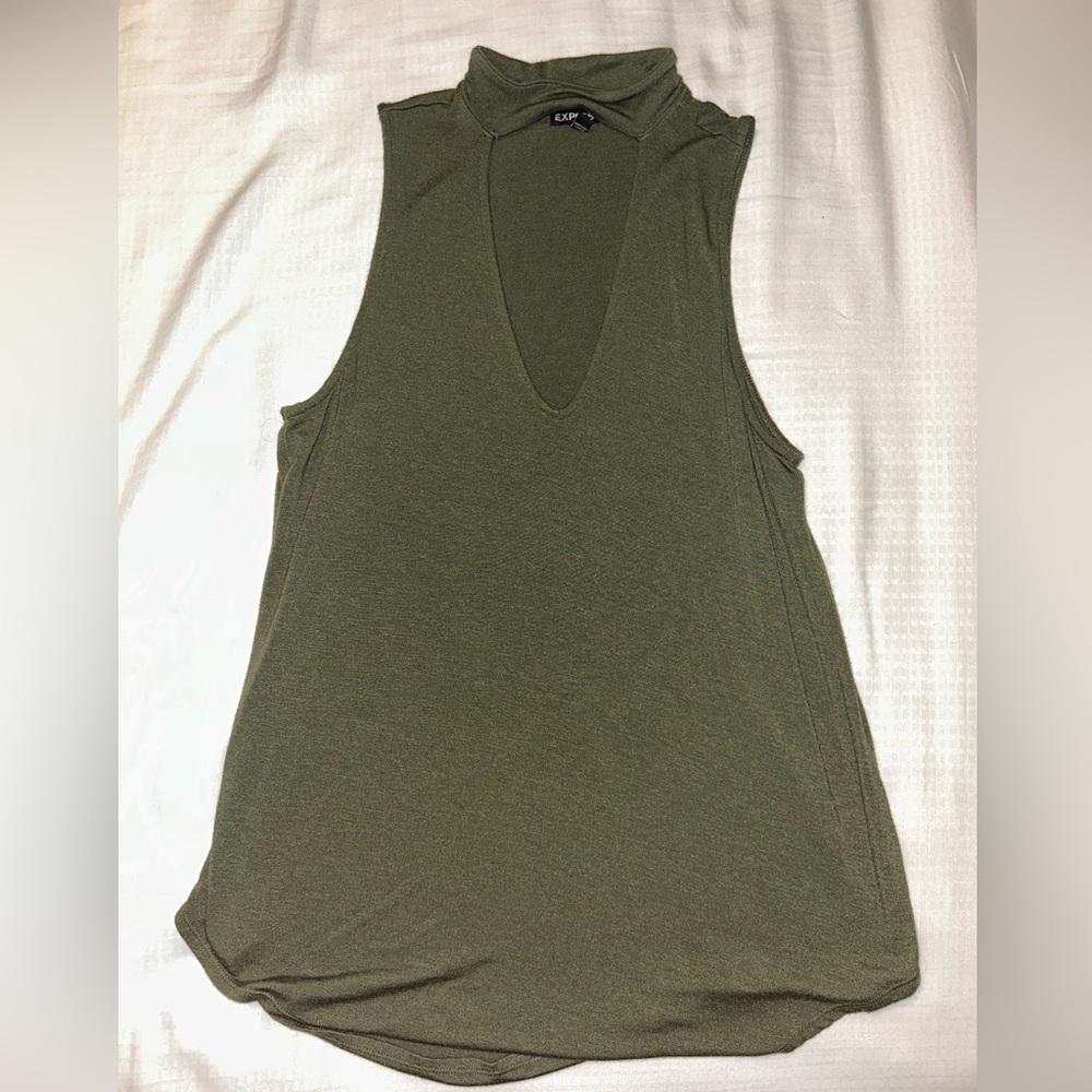 Express Olive Sleeveless Tank Top